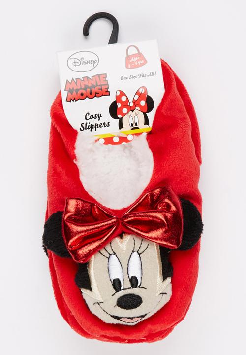 Character Fashion - Minnie Mouse Sherpa Slippers Multi-colour