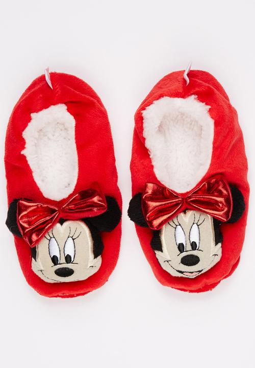 Character Fashion - Minnie Mouse Sherpa Slippers Multi-colour