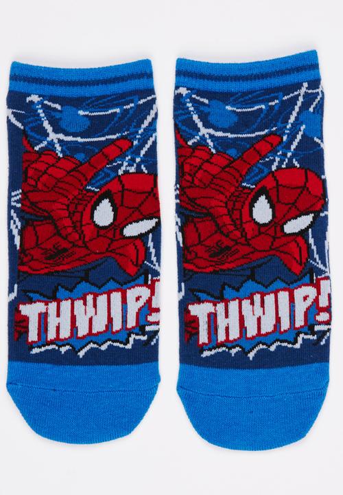 Character Fashion - Spiderman Slipper Sock Blue