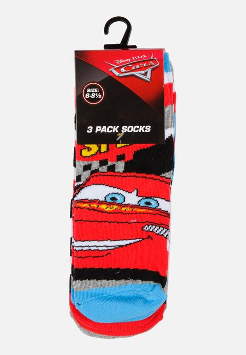 Character Fashion - Cars 3 Pack Anklet Socks Multi-colour