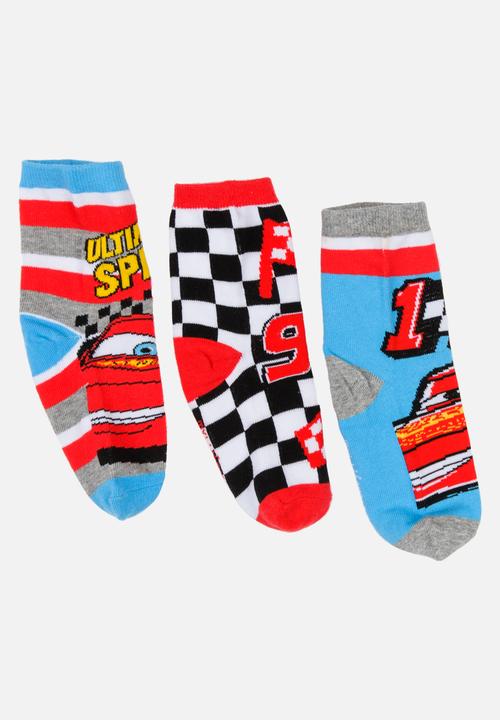 Character Fashion - Cars 3 Pack Anklet Socks Multi-colour