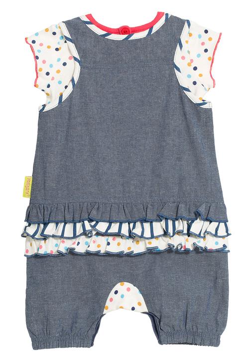 Hooligans - Embroidered denim romper set (top and dungarees with lion)