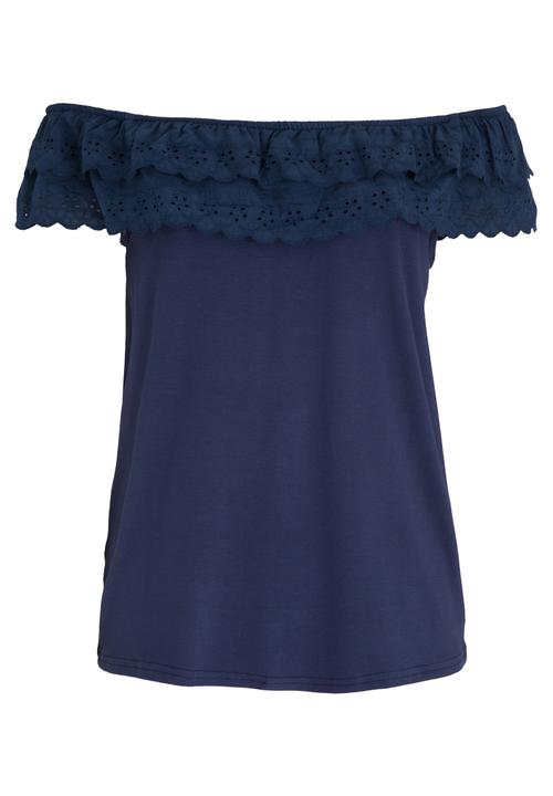 edit - Frilly Lace Top with Elastic Band Navy