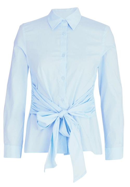 edit - Long-sleeve Button Down Shirt with Ties Pale Blue
