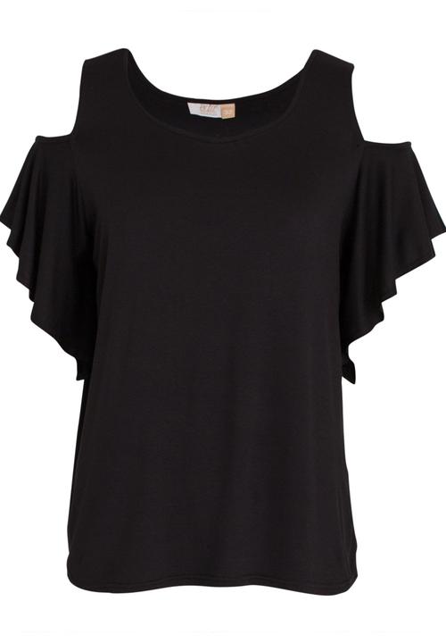 edit - Cold-shoulder Top Black