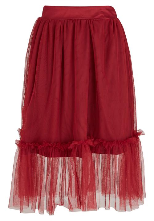 c(inch) - Tulle Midi Skirt Dark Red