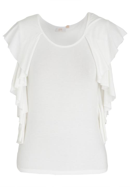 edit - Ruffle Top Off White