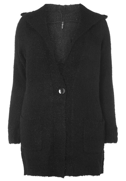 EVANS - Textured Longer Length Cardigan Black