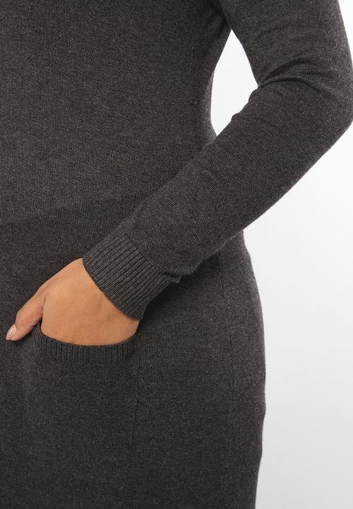 EVANS - Longer Length Cardigan Dark Grey