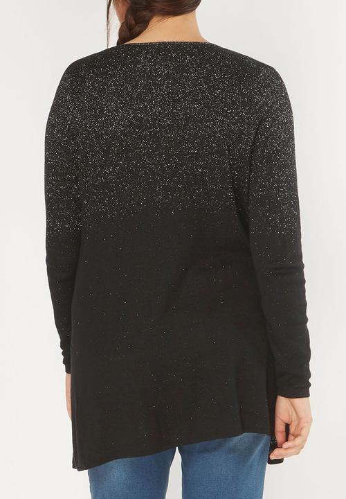 EVANS - Waterfall Detail Cardigan Black