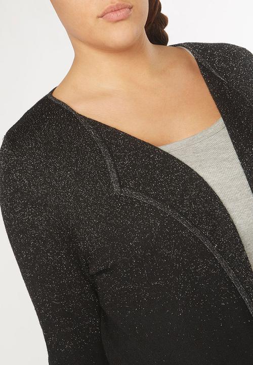 EVANS - Waterfall Detail Cardigan Black