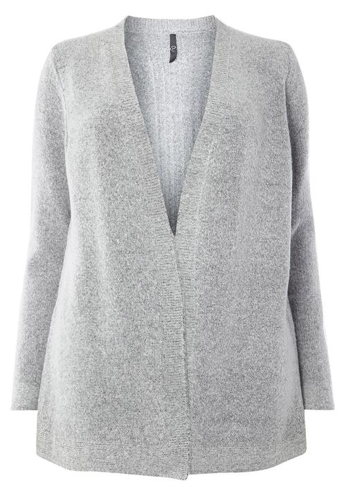 EVANS - Long Sleeve Cardigan Pale Grey