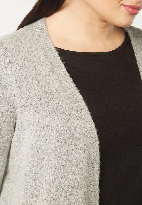 EVANS - Long Sleeve Cardigan Pale Grey