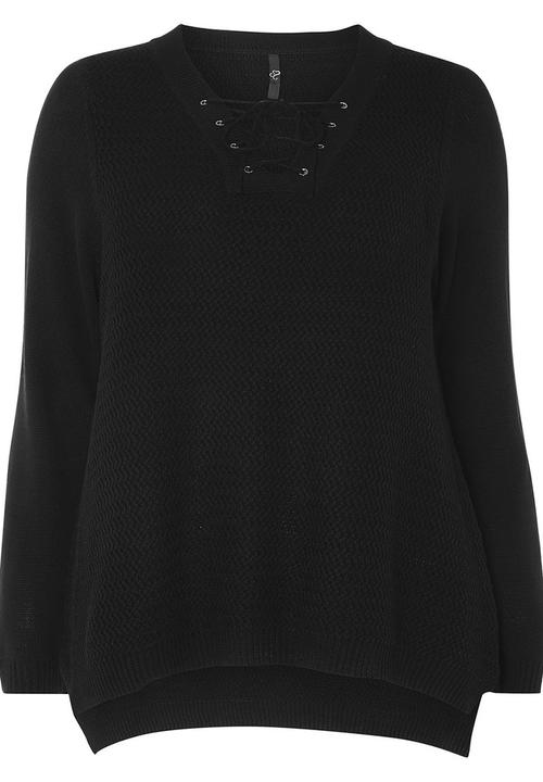 EVANS - Front Tie Detail Jumper Black