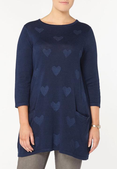 EVANS - Heart Detail Tunic Navy
