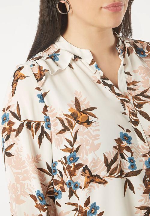 EVANS - Bird Print Shirt Multi-colour