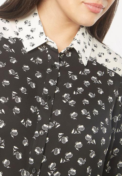 EVANS - All-over Print Shirt Black and White