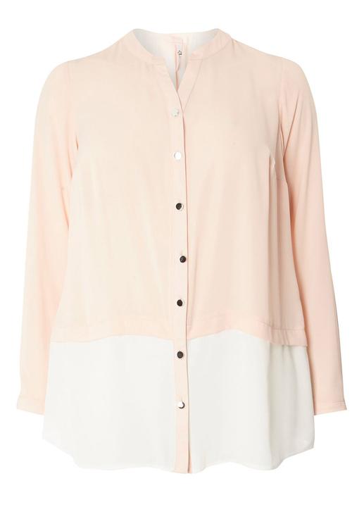 EVANS - Colour Block Shirt Pale Pink