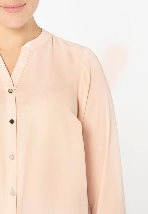 EVANS - Colour Block Shirt Pale Pink