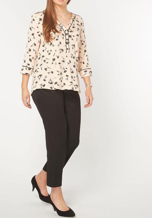 EVANS - Contrast Trim Shirt Pale Pink