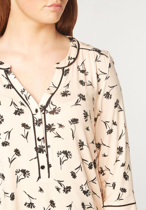 EVANS - Contrast Trim Shirt Pale Pink