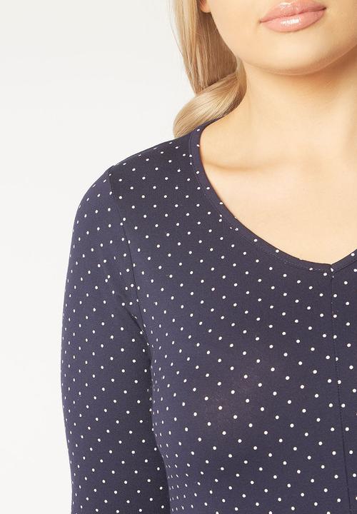 EVANS - Polka-dot Top Navy