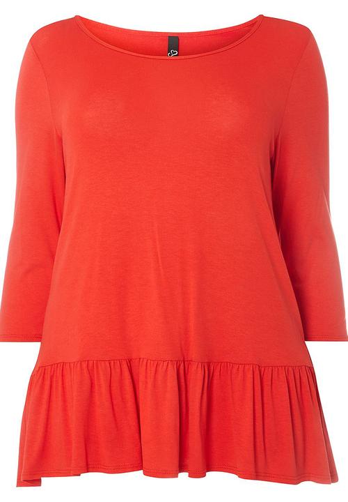EVANS - Frill Detail Top Orange