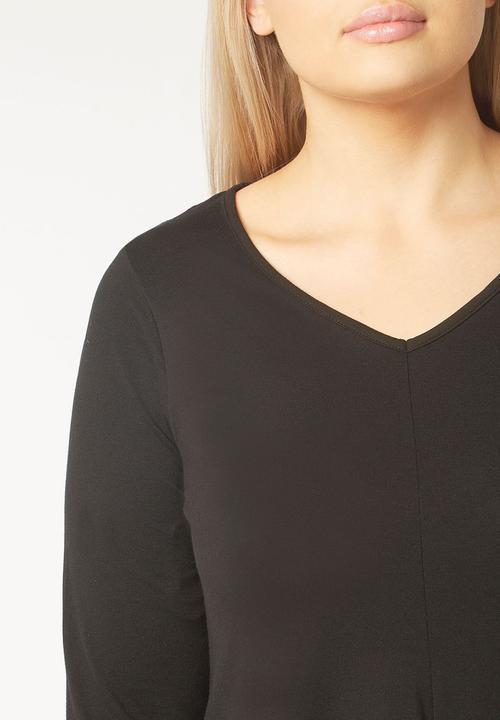 EVANS - V-Neck Easy Fit Top Black