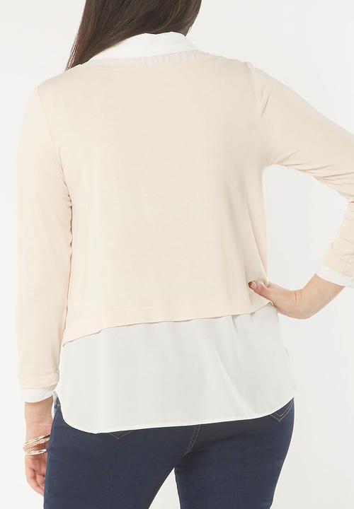 EVANS - 2-in-1 Shirt Pale Pink