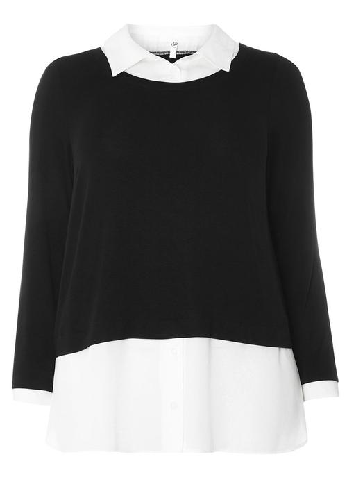 EVANS - 2-in-1 Shirt Black and White
