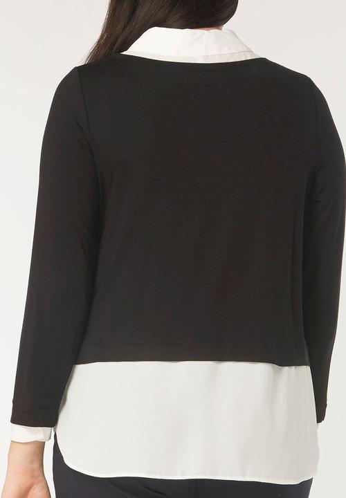 EVANS - 2-in-1 Shirt Black and White