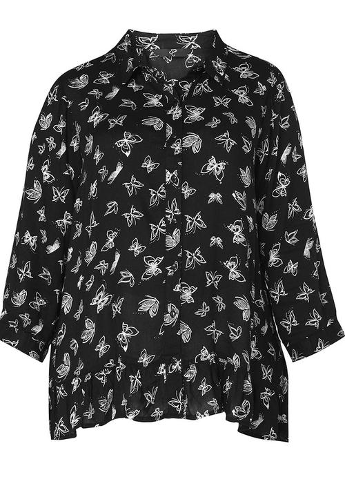 EVANS - All-over Print Shirt Black and White