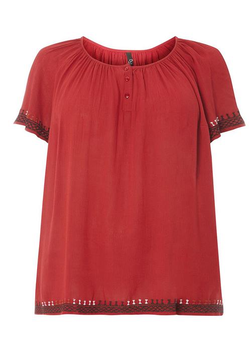 EVANS - Embroidered Blouse Red