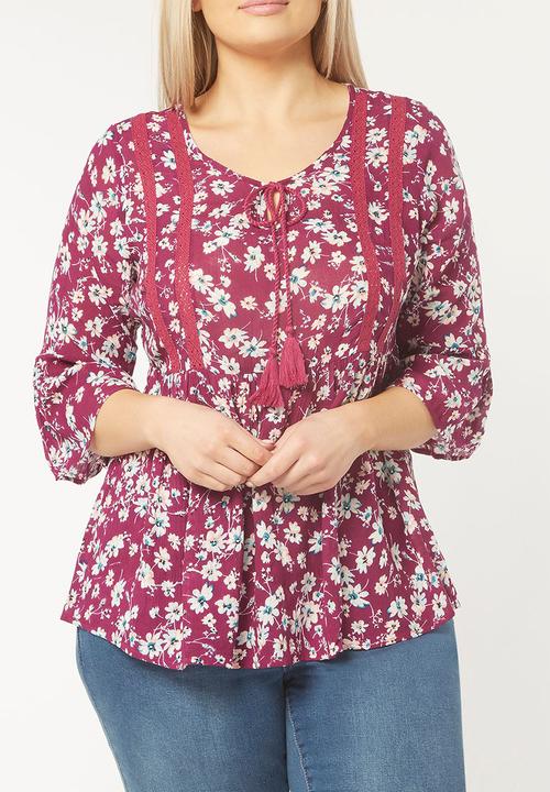 EVANS - Trim Detail Top Mid Purple
