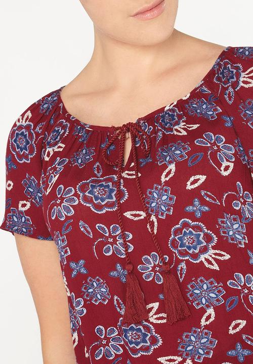 EVANS - Gypsy Blouse Red