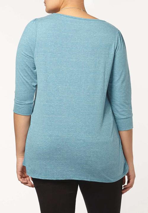 EVANS - 3/4 Sleeve T-shirt Turquoise