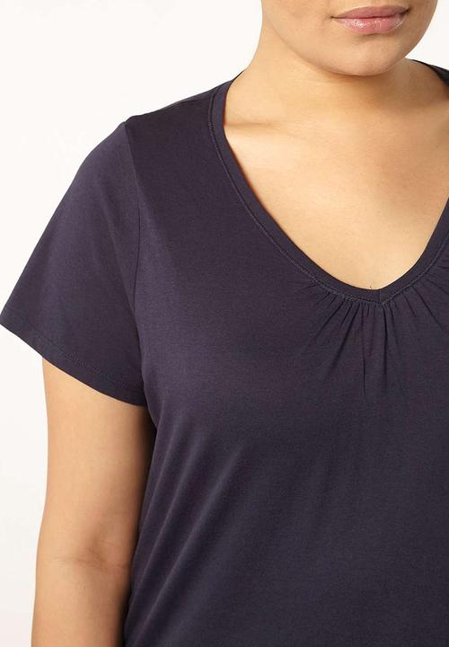 EVANS - Essential V-neck T-shirt Navy