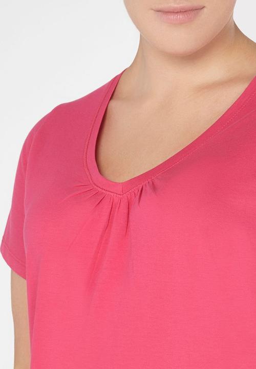 EVANS - Essential V-neck T-shirt Mid Pink