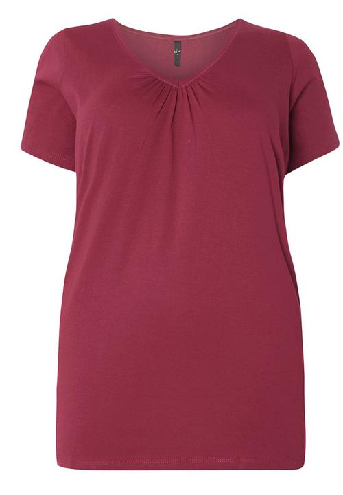 EVANS - Essential V-neck T-shirt Dark Pink