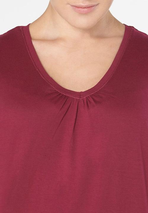EVANS - Essential V-neck T-shirt Dark Pink