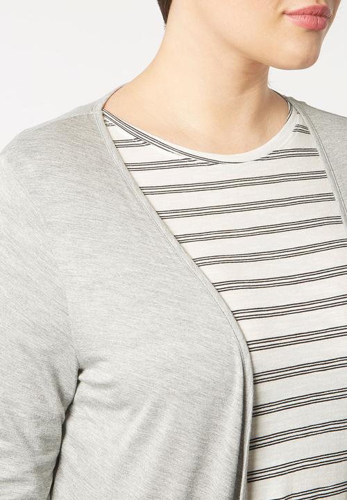 EVANS - Long Sleeve Cardigan Pale Grey