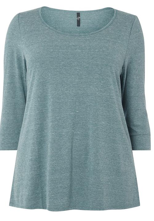 EVANS - 3/4 Sleeve Easy Fit Top Mid Green
