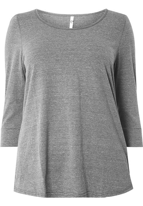 EVANS - 3/4 Sleeve Easy Fit Top Grey