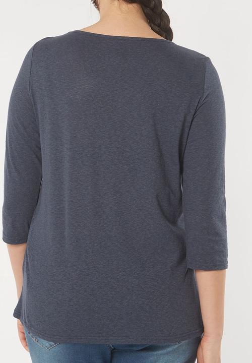 EVANS - Embroidery Detail Top Mid Blue