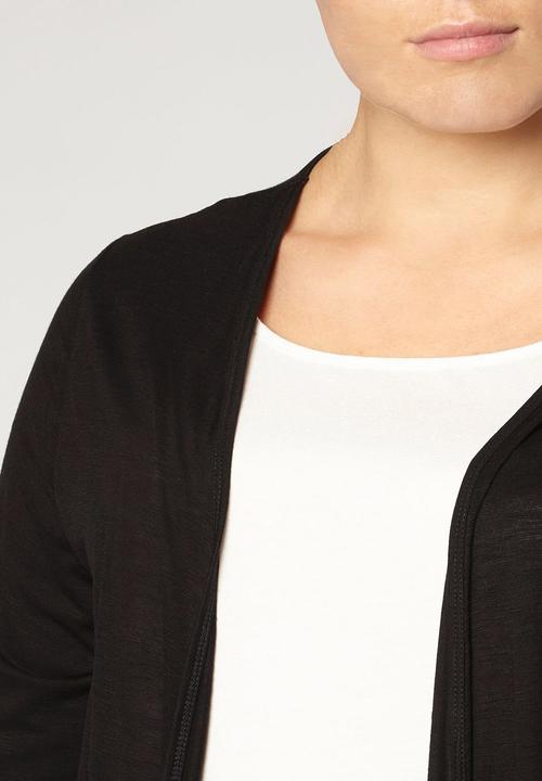 EVANS - Drape Pocket Cardigan Black