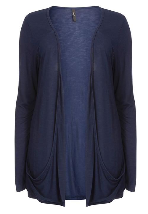 EVANS - Drape Pocket Cardigan Navy