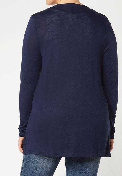 EVANS - Drape Pocket Cardigan Navy