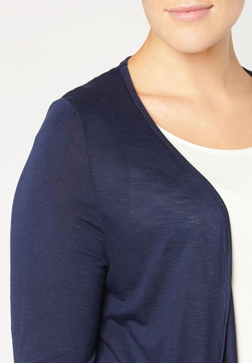 EVANS - Drape Pocket Cardigan Navy