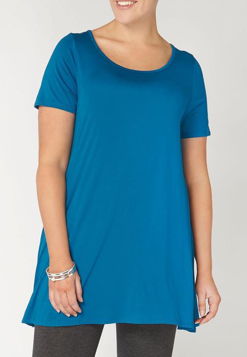 EVANS - Short Sleeve Swing Tunic Blue