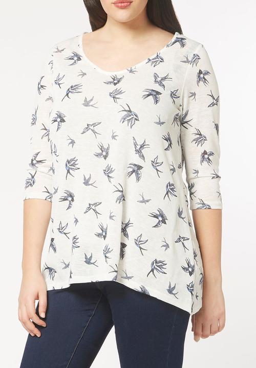 EVANS - All-over Print Top Off White